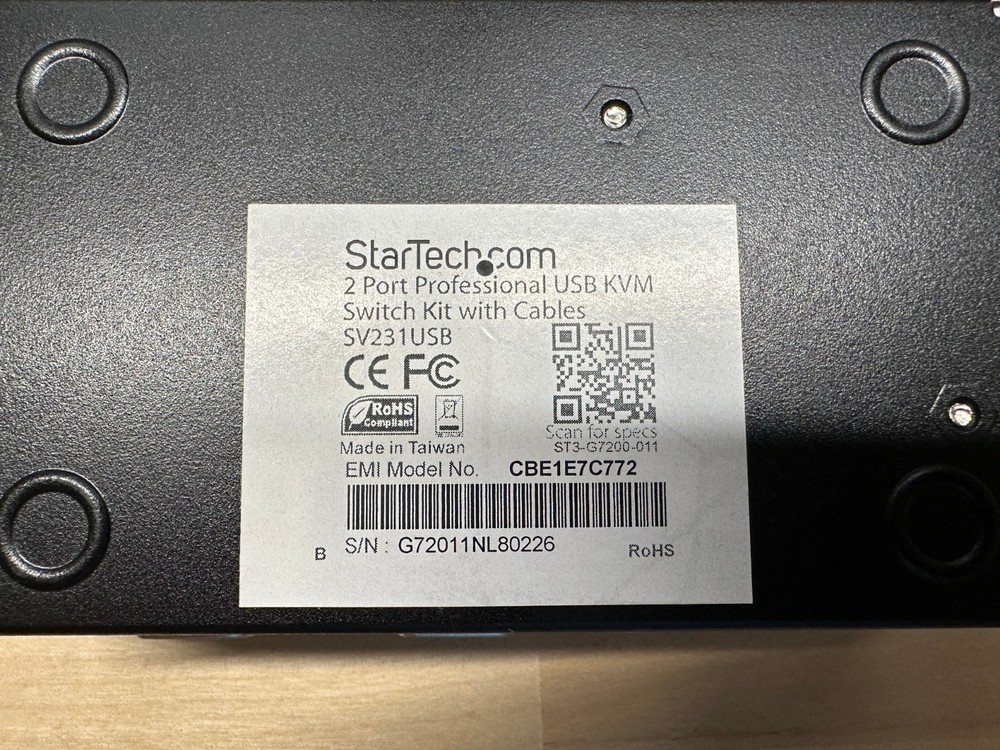 StarTech.com (SV231USB) 2-Ports External KVM switch USB