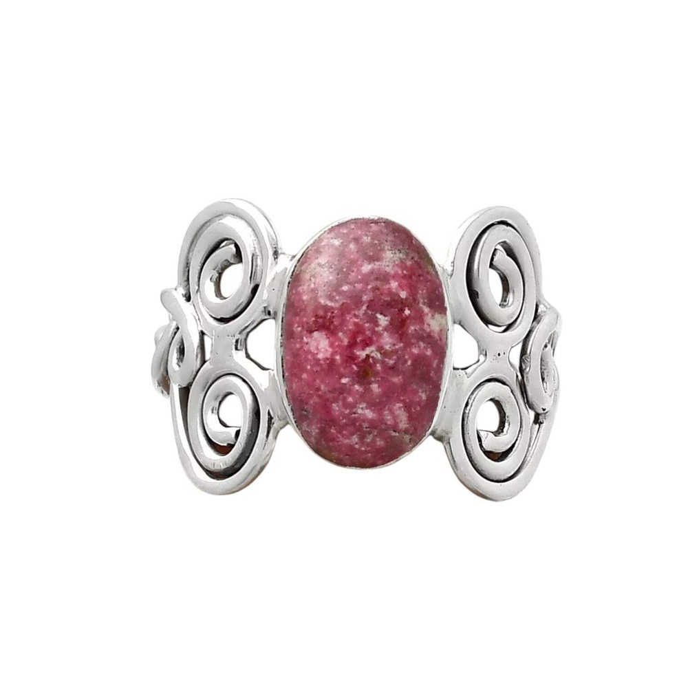 Pink Thulite Solid 925 Sterling Silver Ring 7.5