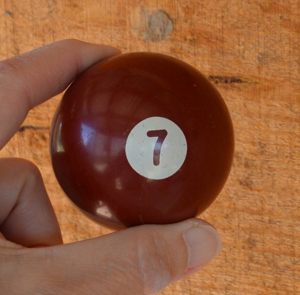 Vintage Pool Ball No. 7 Solid Maroon Replacement Re-purpose