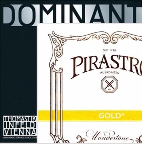 Thomastik Dominant Violin  Strings Set 4/4  A,D,G with Gold Label E Loop End