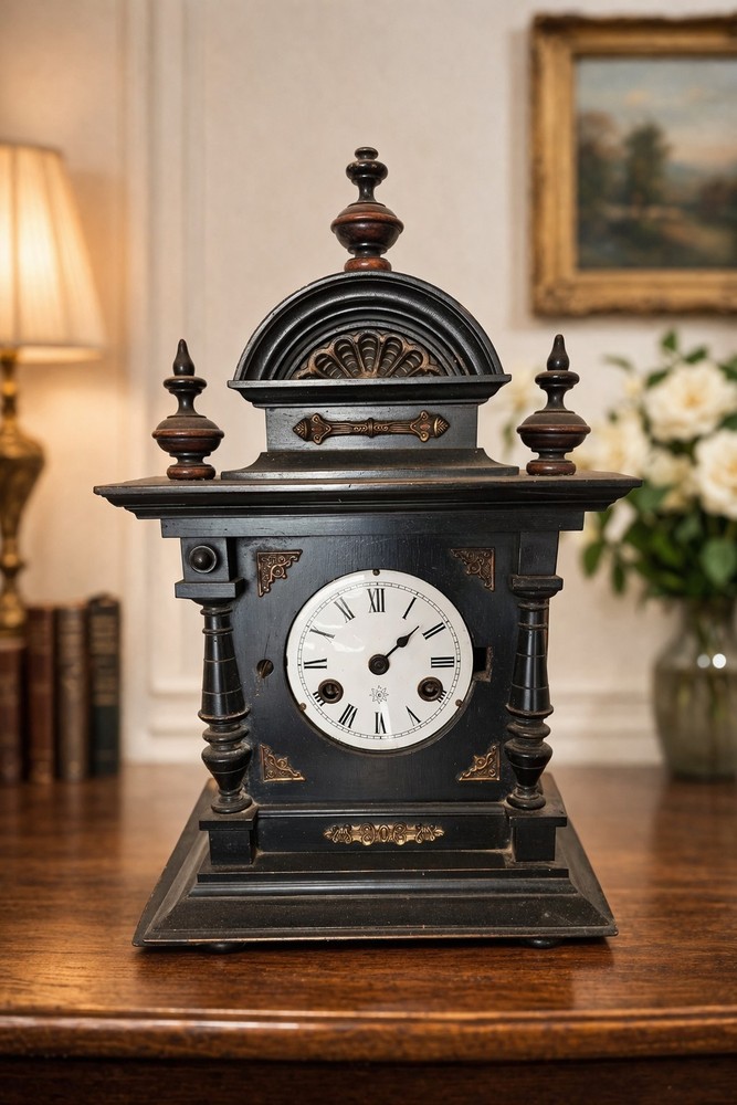 Junghans Antique Mantel Clock German Bracket Clock Working Vintage