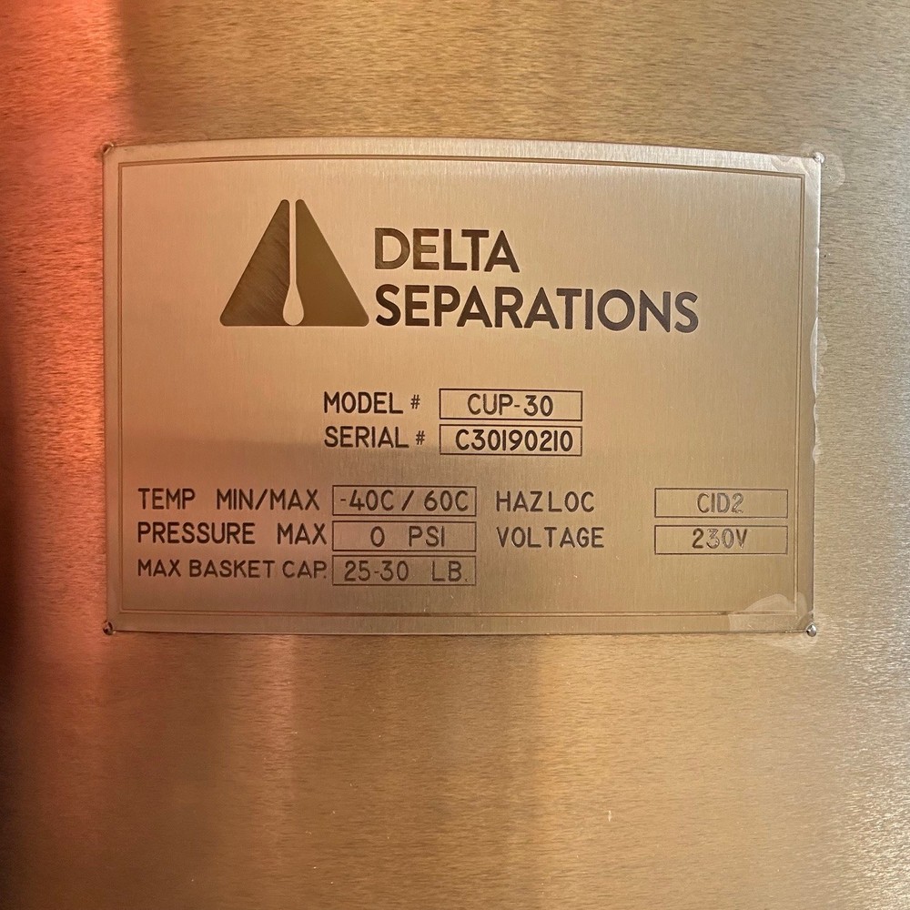 (Brand New) Delta Separations CUP-30 Cold Ethanol Extraction System