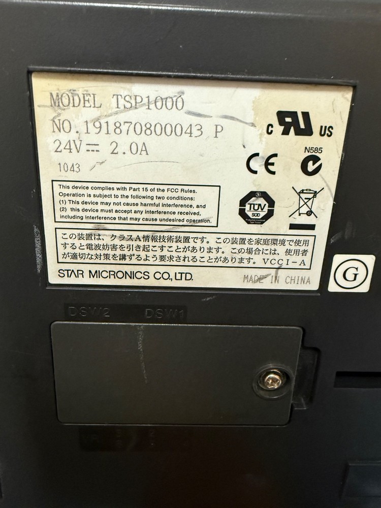 Star Micronics TSP1000 USB Receipt Ticket Stacker Receipt Printer