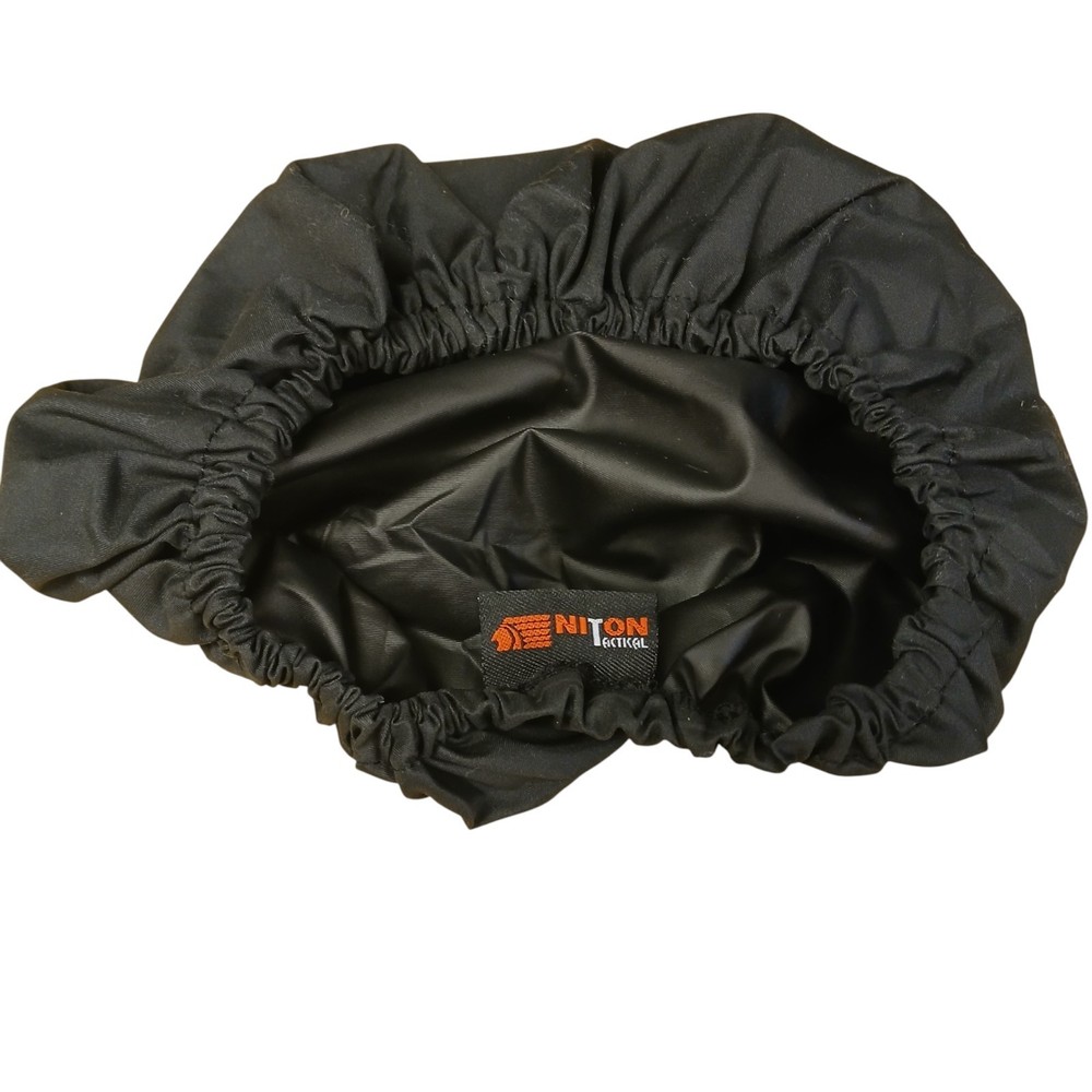 Niton Flat Cap Rain Cover Black Elasticated Waterproof Tactical Hat Protector