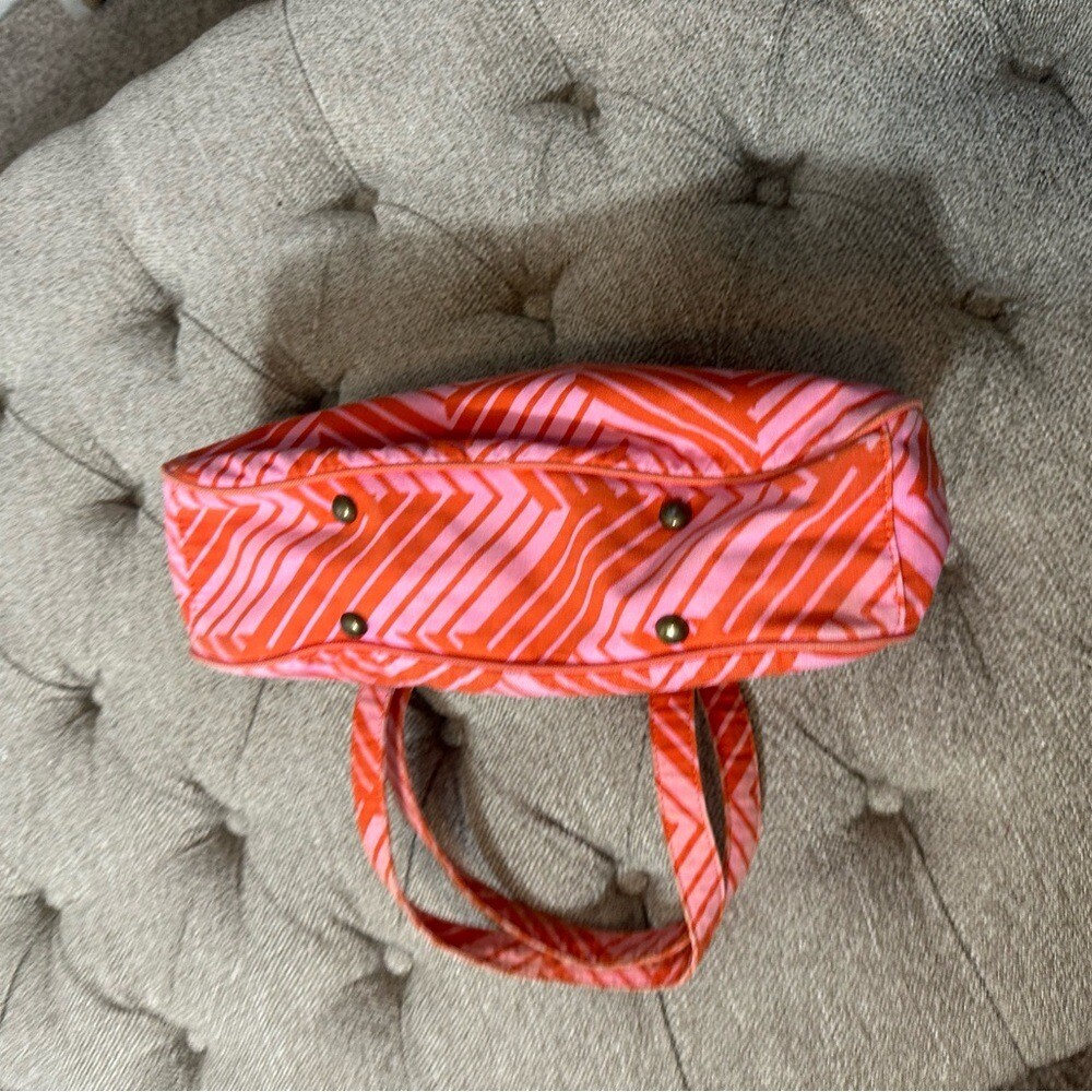 Vintage Old Navy Pink & Orange Chevron Patterned Bag