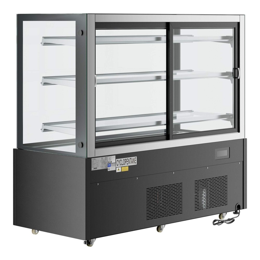 59 1/8" Square Glass Black Refrigerated Bakery Display Case