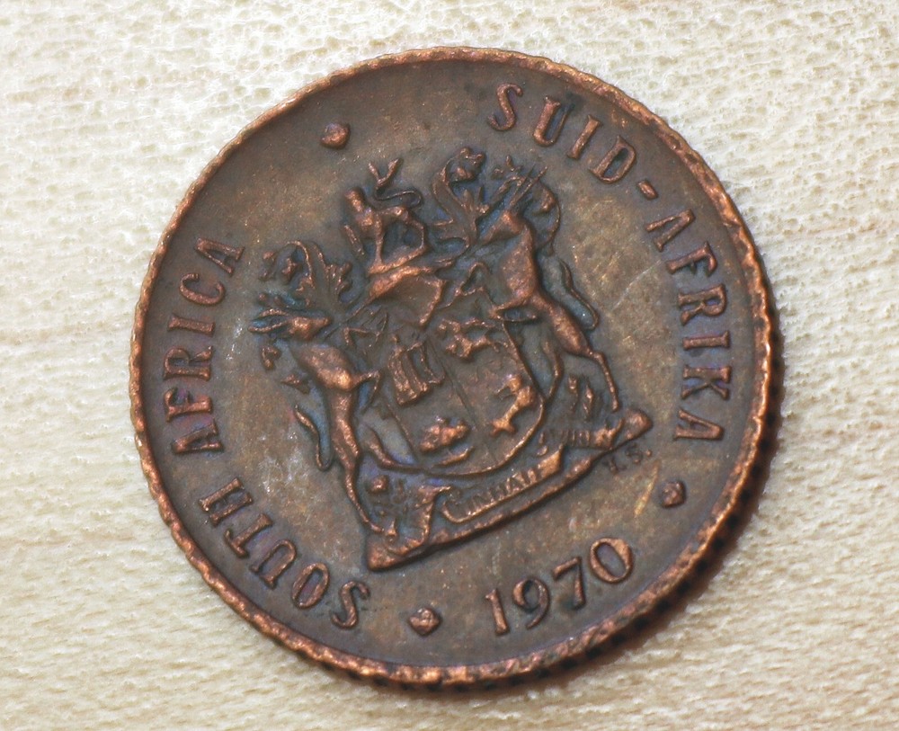 1970 South Africa 1/2 Cent Cape Sparrows