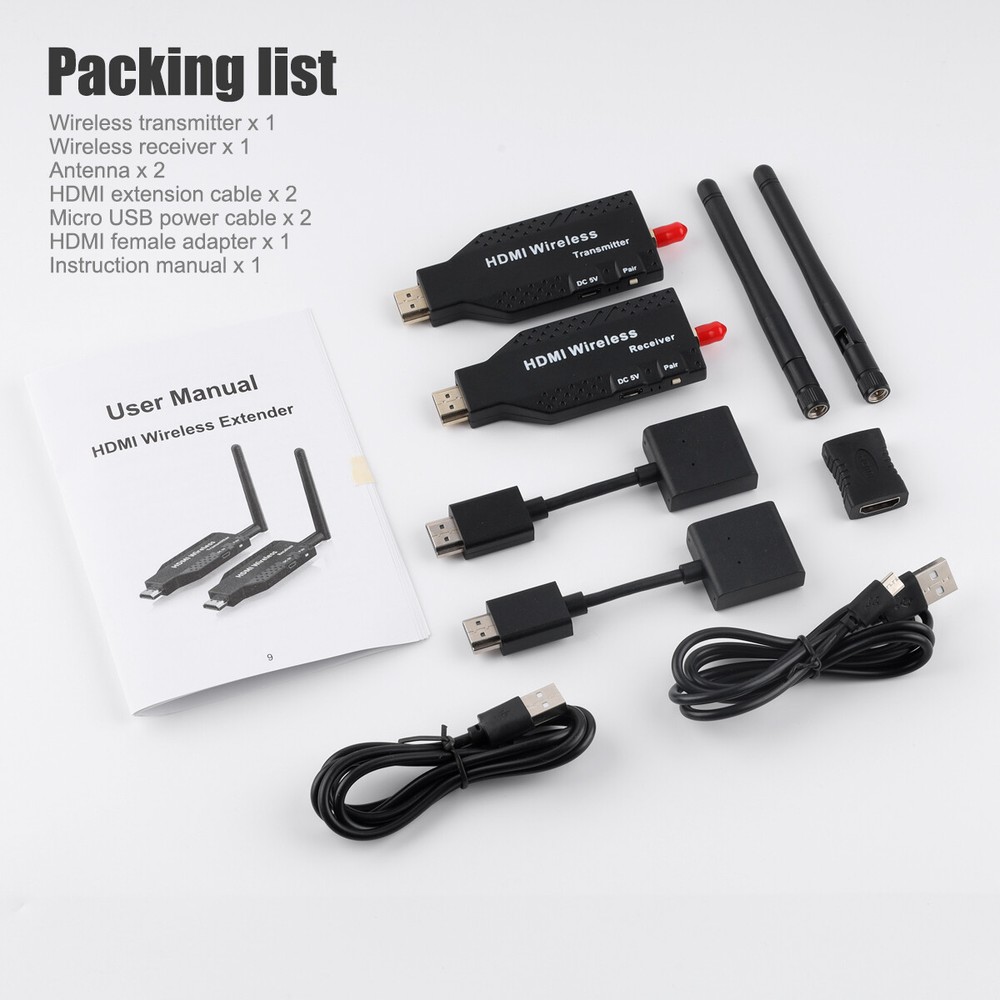 100M Wireless HDMI Video Transmitter & Receiver TV Stick Screen Share Extender~