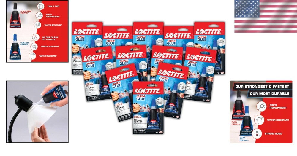 Ultra Gel Control Super Glue - 12 Pack, Quick Dry Adhesive