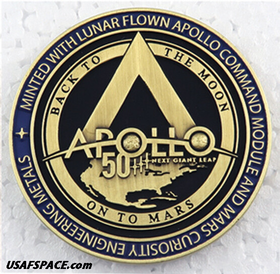 APOLLO-16 - 50th Anniversary - LUNAR FLOWN METAL - NASA MEDALLION - COA -MINT