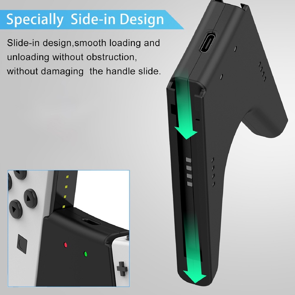 For Nintendo Switch JoyCon Bridge V shaped Handle Holder Charging Grip Dock ABS