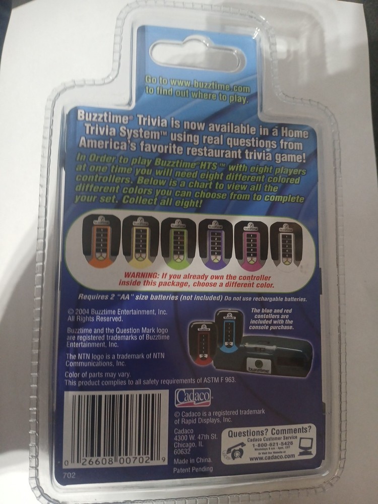 Buzztime Wireless Controller Home Trivia System NIP Green Cadaco New