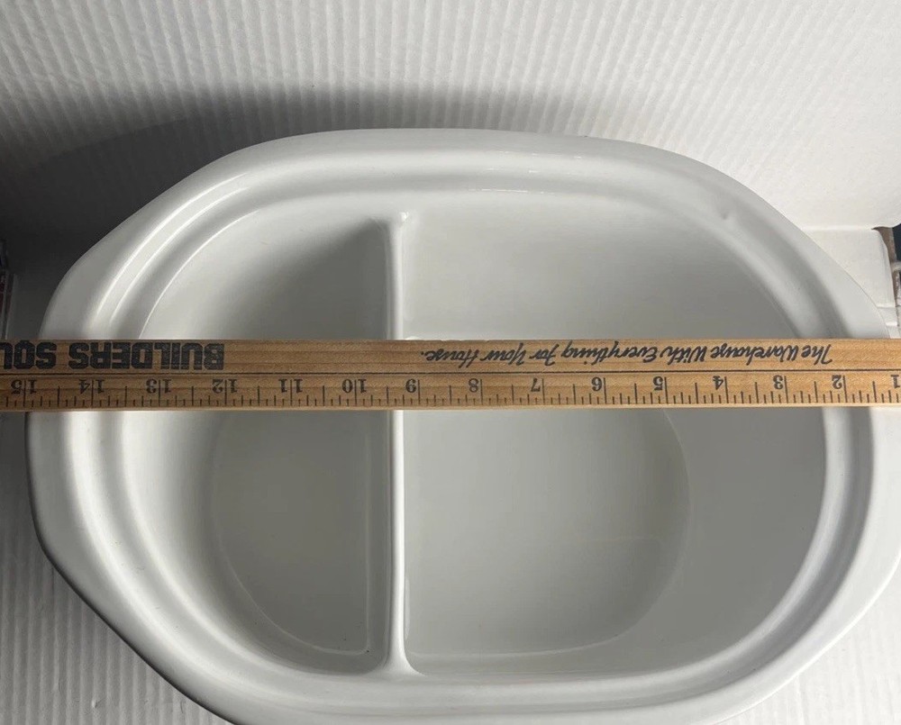 Rival 3780 CROCK POT STONE INSERT Divided Separated 2 Compartment Crockpot 4.5Qt