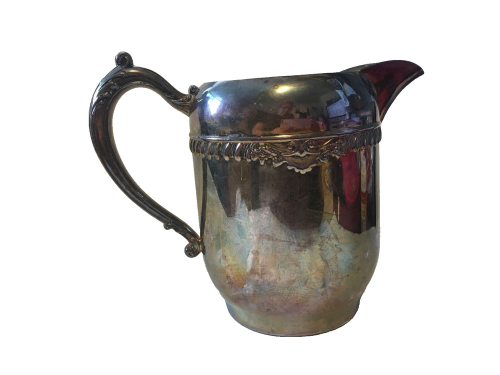Sheridan brand  Decorative Serving Pitcher Silver Plated On Copper  6.5" H
