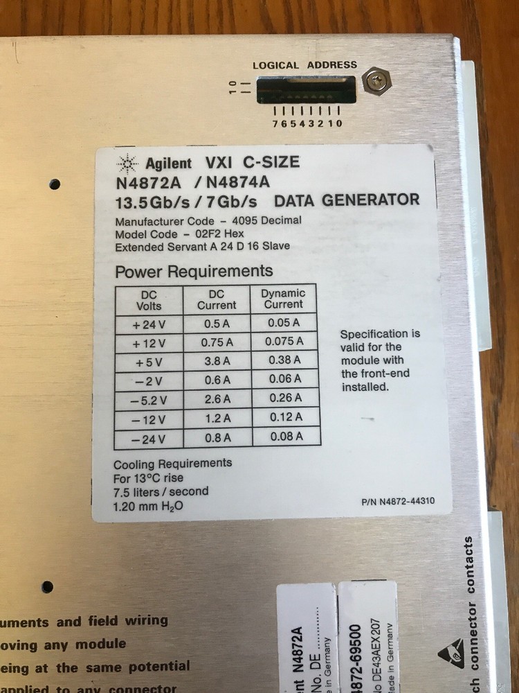 Agilent N4872A/N4874A Data Generator Module HP/Keysight N4872-69500