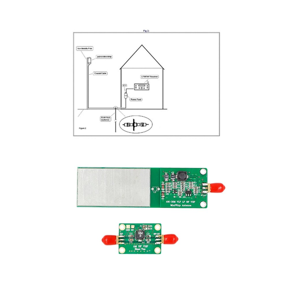 10KHz-30MHz SMA Female Output Interface Mini-Whip Module&MF / HF Module G