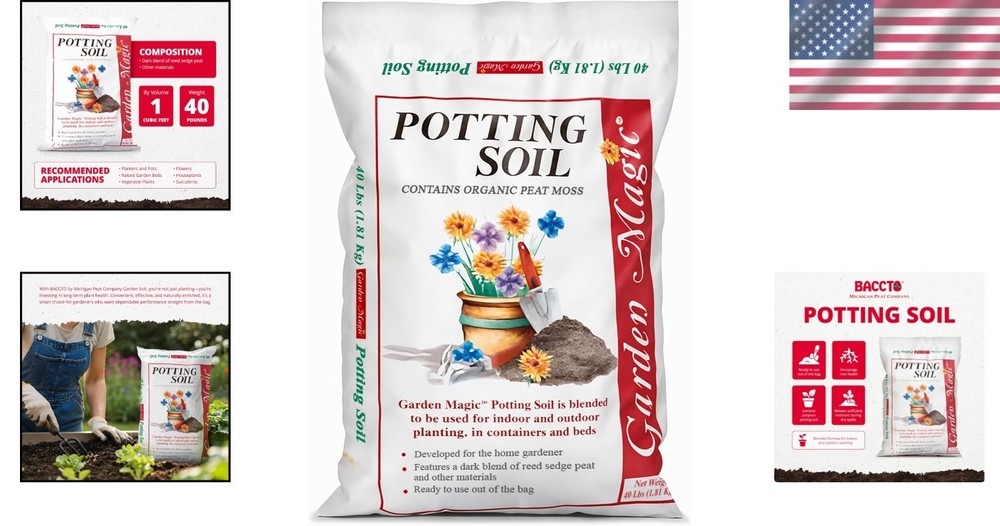 Moisture Retaining 40lbs Peat-Based Soil for Thriving Plants Anytime, Anywhere