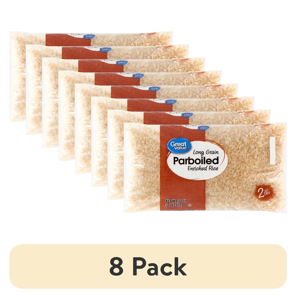 Long Grain Parboiled Enriched Rice 32 oz 8 Pack Bulk Bag
