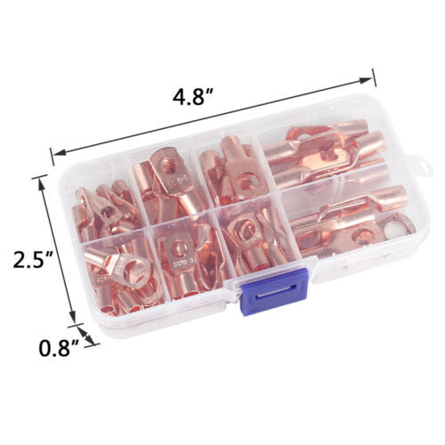 280PCS Car Copper Lug Ring Terminals Cable Electrical Wire Crimp Connectors Kit