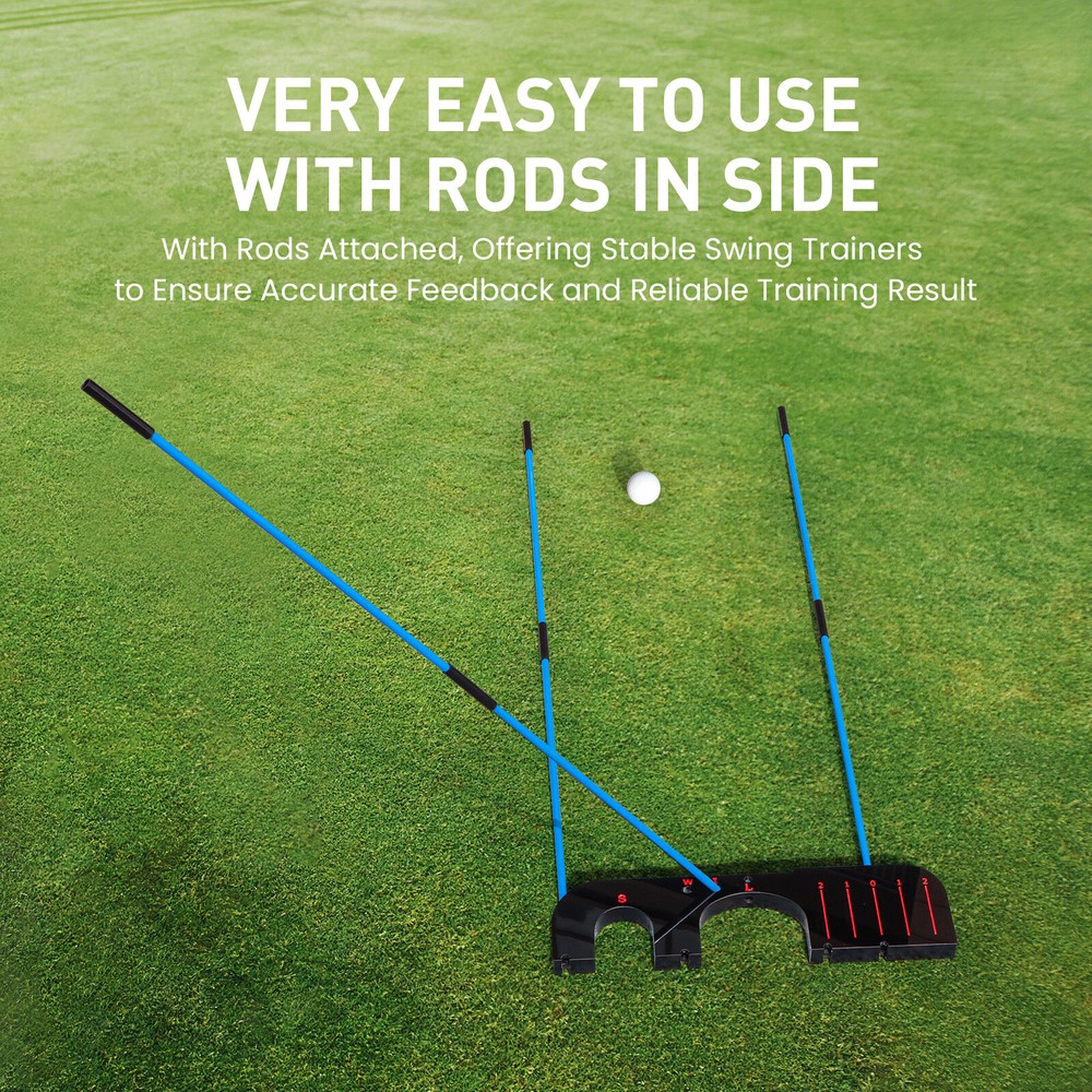 Golf Training Aid Tour Aim Gate with 6 Alignment Sticks and 5 Swing Plane Angles