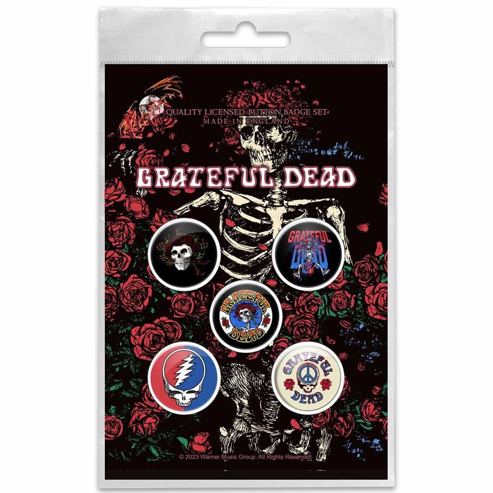 Grateful Dead Button Badge Set (Set of 5)