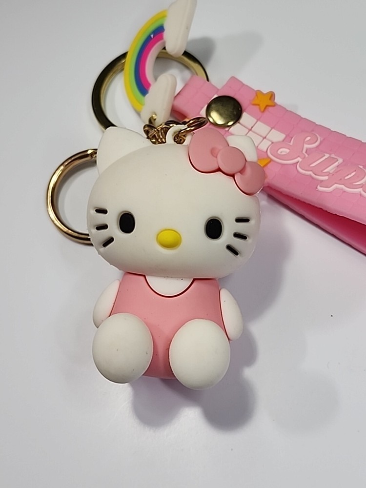 Hello Kitty Key Ring Rainbow Charm Super Niu