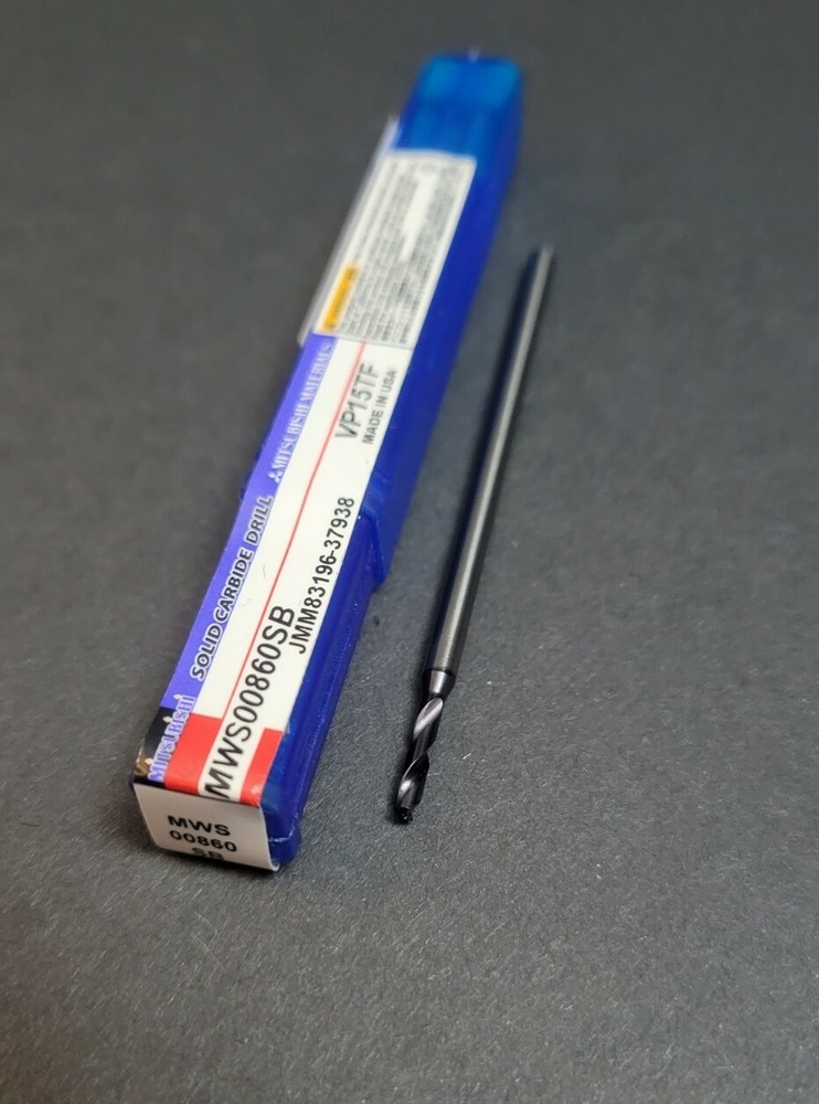 Mitsubishi .086" Solid Carbide Drill Micro MWS Coolant Th. MWS00860SB Machinist