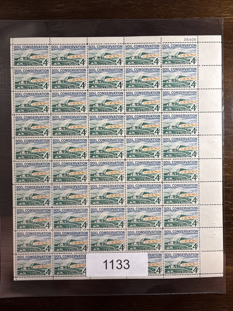 1133 US Mint Sheet, 4 Cent Soil Conservation, Mint NH