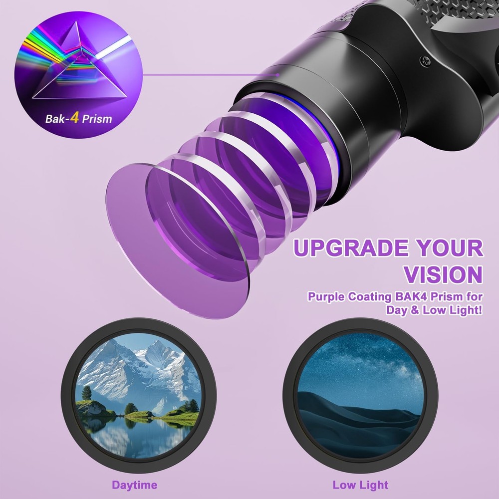 25x40 Binoculars for Adults High Powered with Compass, Compact HD Waterproof ...