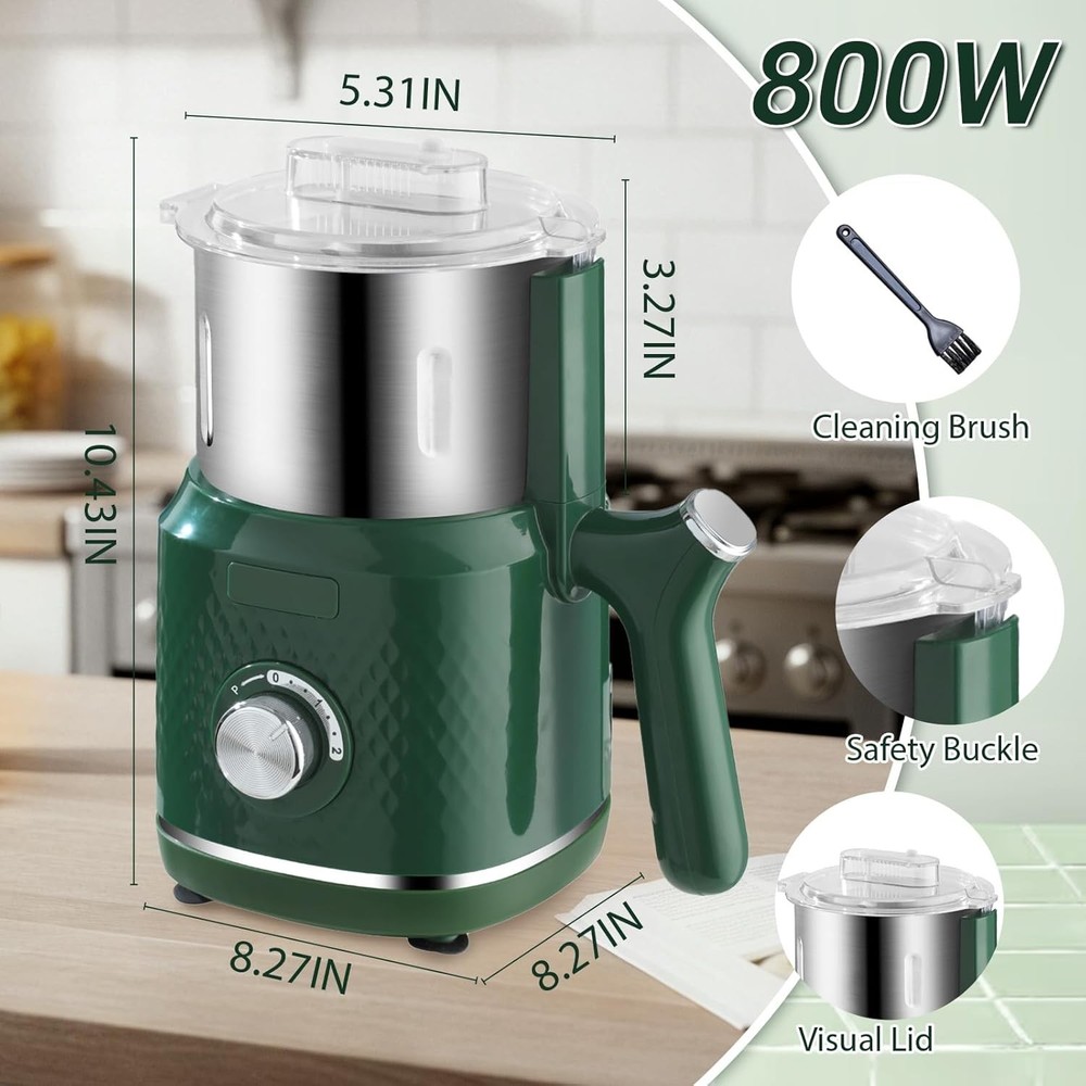 Spice Grinder Electric, 800W Herbs Coffee Grinder for Kitchen, Versatile Grain M