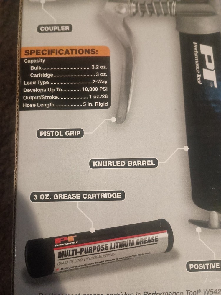 Performance Tool W54205 Mini grease gun