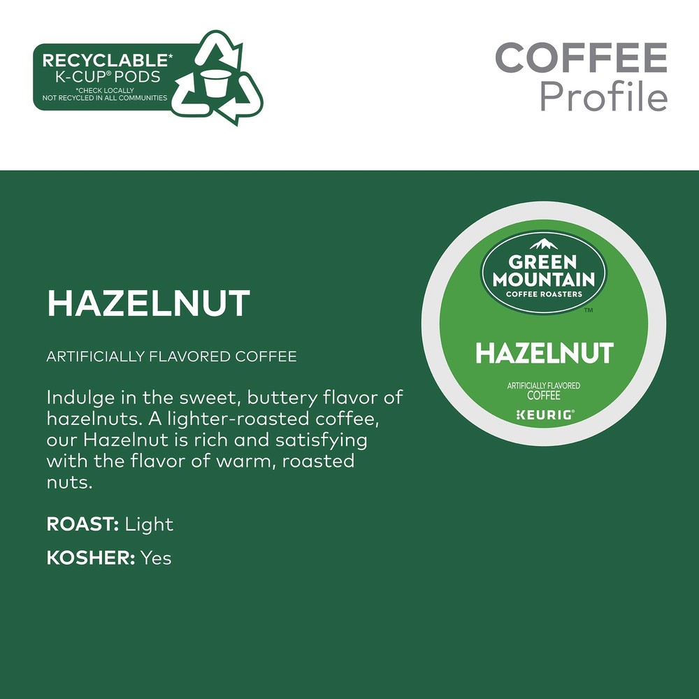 Hazelnut Coffee Pods 24 Count Light Roast Compatible with Keurig Machines