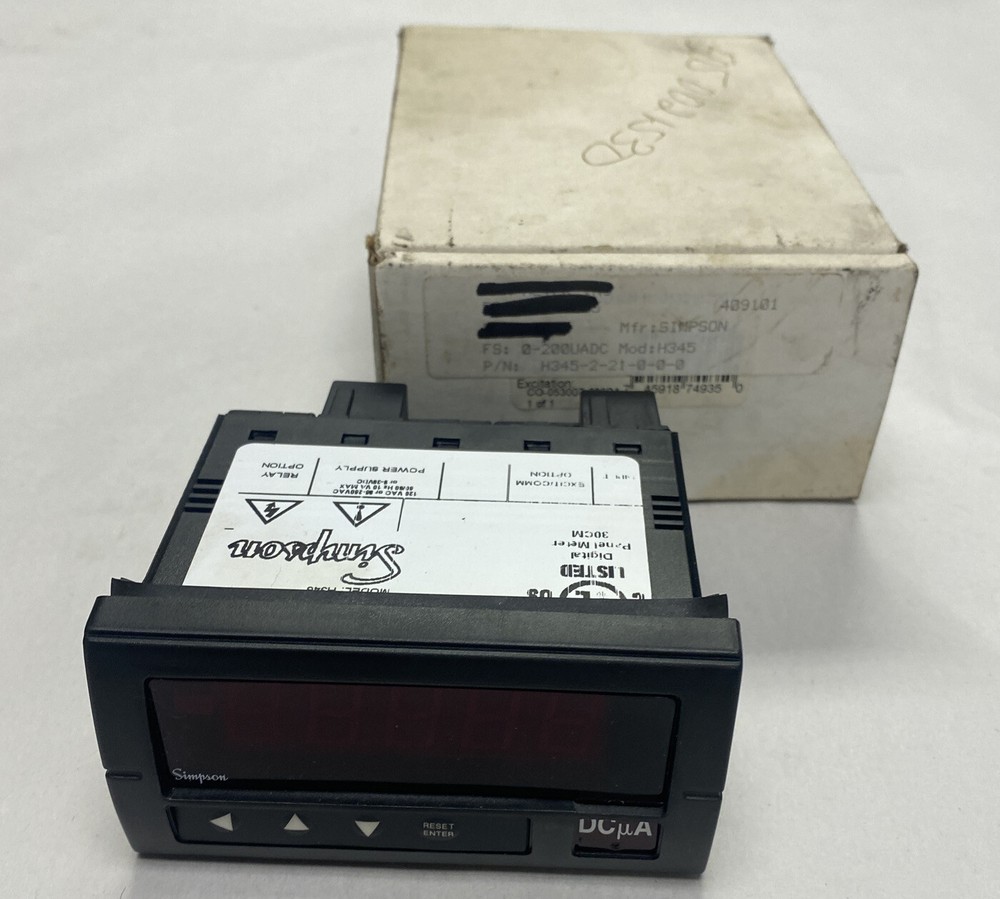 Simpson,H345,Digital Panel Meter NOS