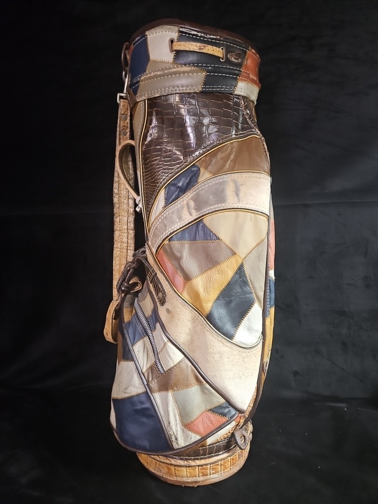 Vintage Bolsas Figueroa Mixed Leather Patchwork Golf Bag With Headcovers