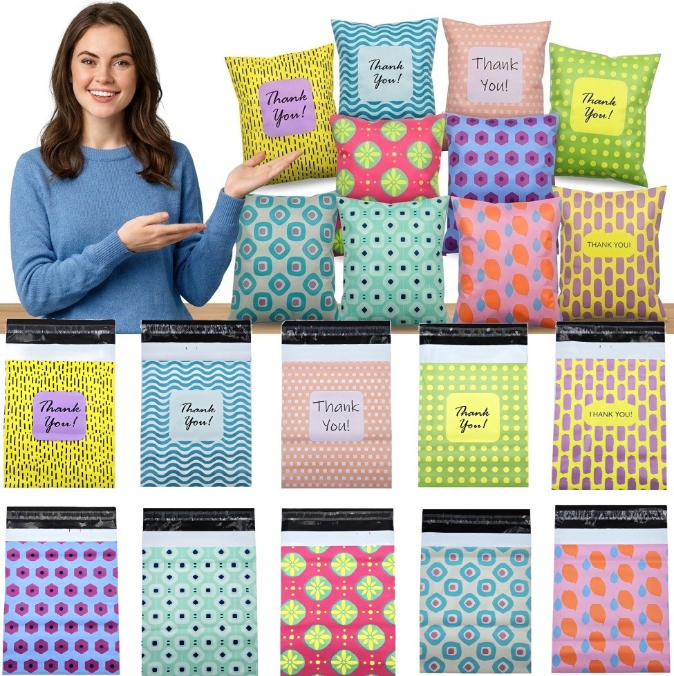 Poly Mailers 100 2.4Mil Designer Shipping Envelopes Colorful Patterns All sizes