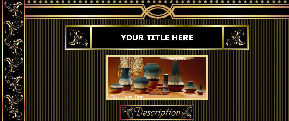 AUCTION TEMPLATE Gold Leafs Column Design - FREE SHIPPING