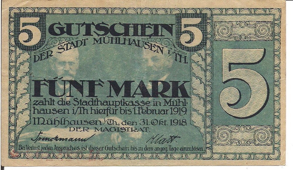 GERMANY, 5  MARK, 1919