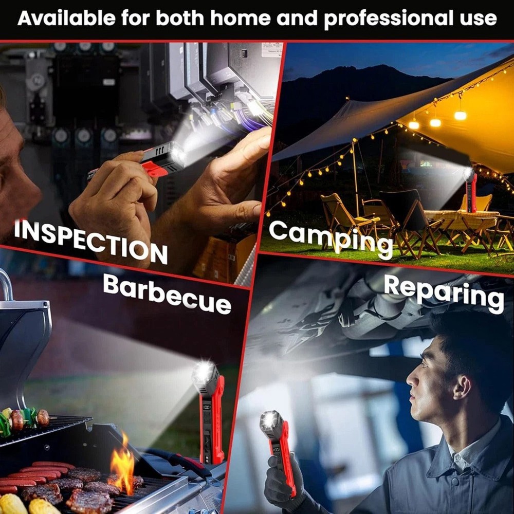 Rechargeable LED Work Light Portable 600LM Multi-Mode Flashlight Lamp Tool