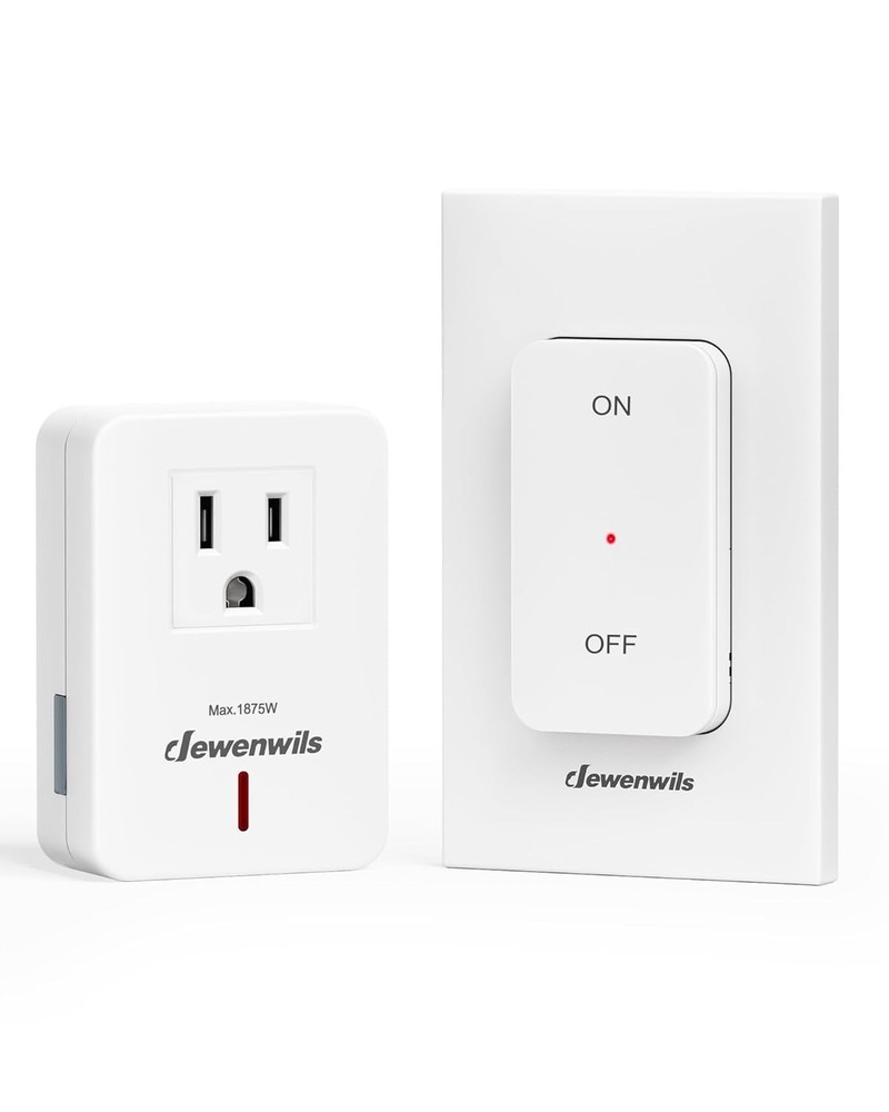 Wireless Remote Light Switch - 15A Outlet with 100FT RF Range & Magnetic Base