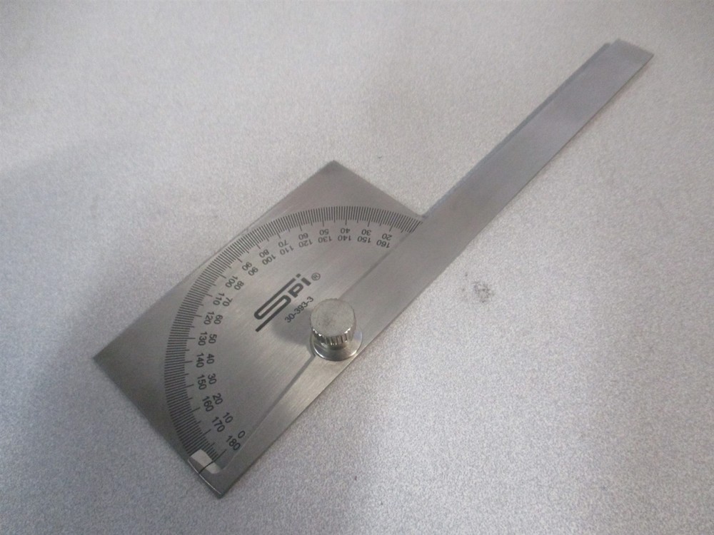 SPI (30-393-3) 6" 180° 1° Dial Graduation Rectangular Head Protractor