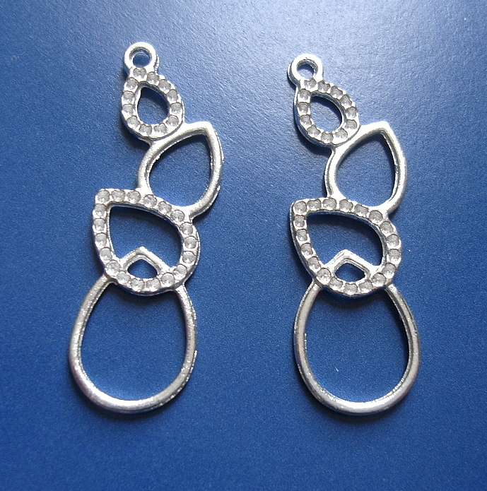 Link Connector Bright Silver Plated-20pcs .