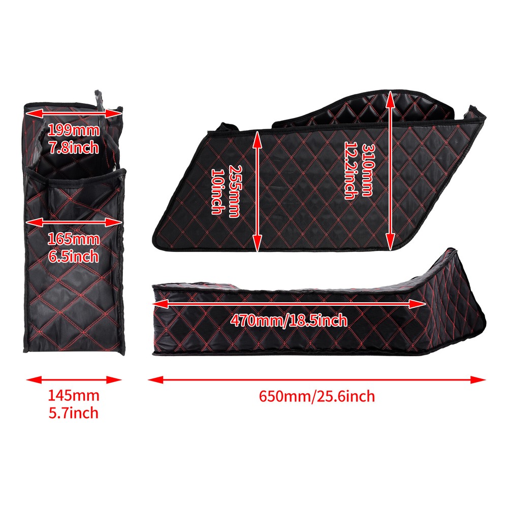 Non-Stretched Saddlebag Liners Inserts Red Thread Fit For Harley Touring 2014-up