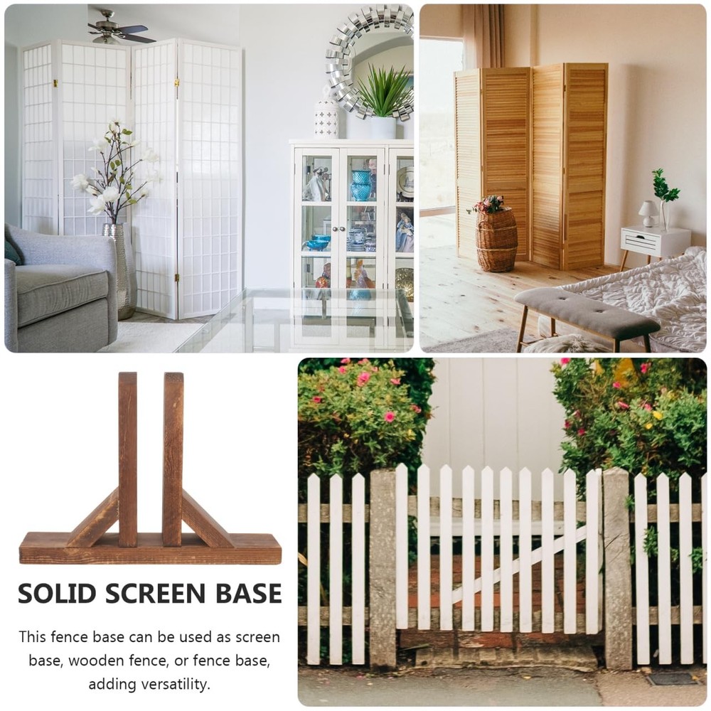 Solid Wood Screen Base for Room Divider Panel Wooden Partition Stand Support ...