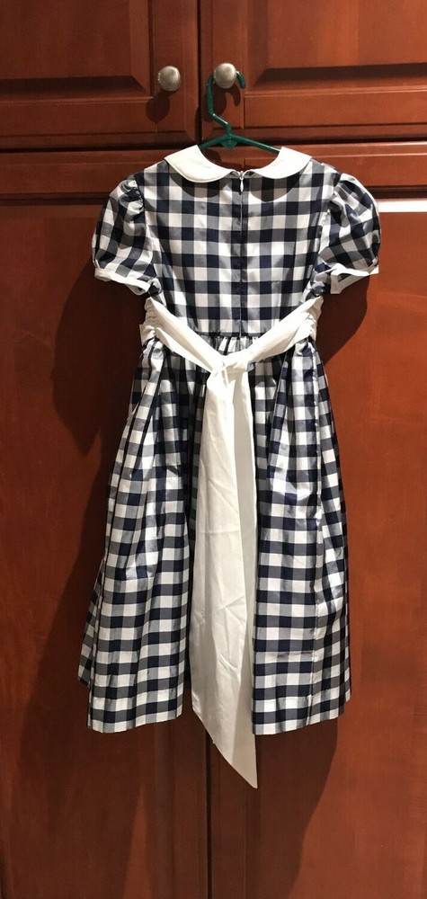 Hartstrings Twins Dresses +Tie BGG Holiday Blue White 5 6