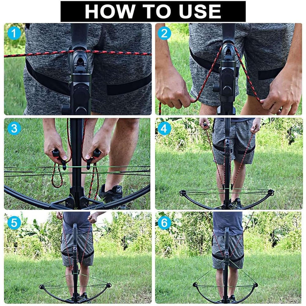 Crossbow Crank Cocking Device Rope String Aid Cocker Ropes Handle Archery Tool