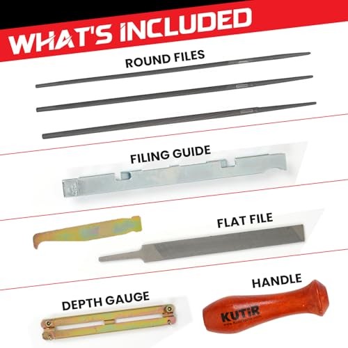 Chainsaw Sharpener File Kit – 10 Pcs Chainsaw Sharpening Tool Set with 5/32",