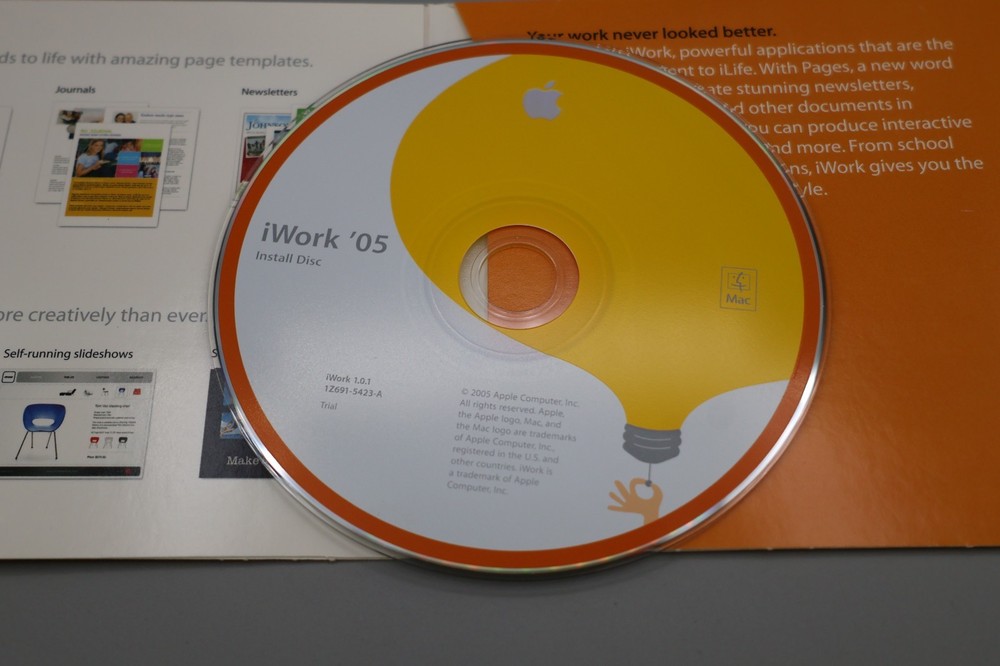 2005 iWork 05 Mac Macintosh 1.0.1 Install Office Software Disc CD ONLY