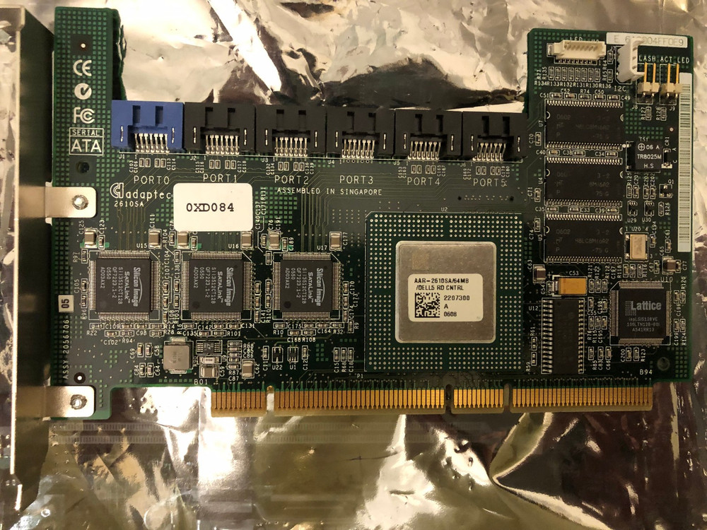 Dell 0XD084 6-Channel SATA RAID Controller - Includes 3 SATA Cables