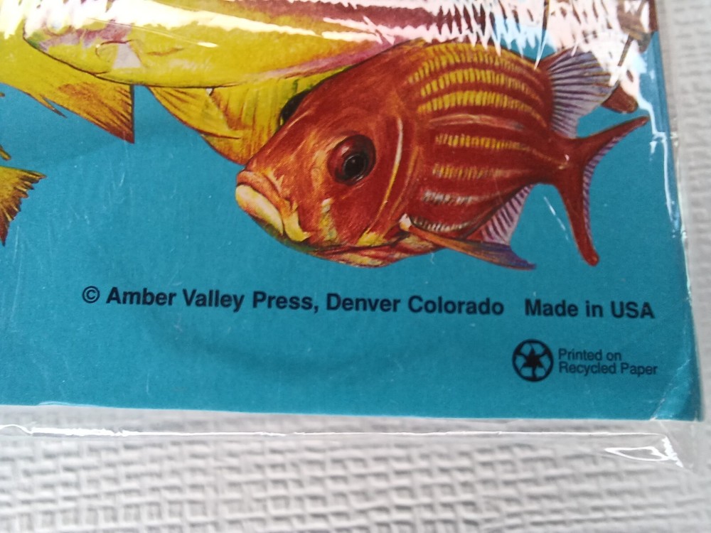 Amber Valley Press Notepad Fish Paper Note Folder 10" x 6"
