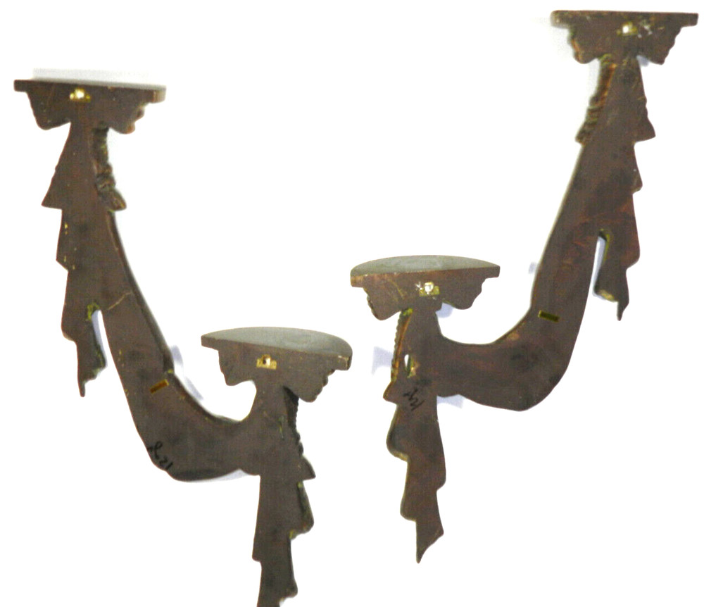 Hollywood Regency Wall Sconce Pair Large